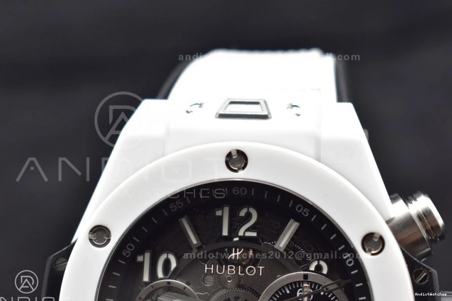 Best Rubber on Unico 516 Edition A Dial Packable 1:1 Ceramic ZF Bang Strap Big Skeleton White White 0814
